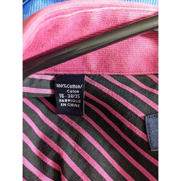 Ted Baker Flip Cuff Button Up Shirt Mens 16 Dusty Rose Pink Cotton Long Sleeve - Picture 5 of 5